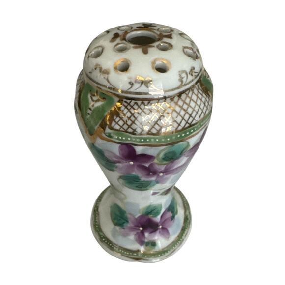 Vintage Porcelain Hand Painted Hat Pin Holder Bud Vase - Picture 10 of 10
